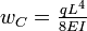 w_C = \tfrac{qL^4}{8EI}